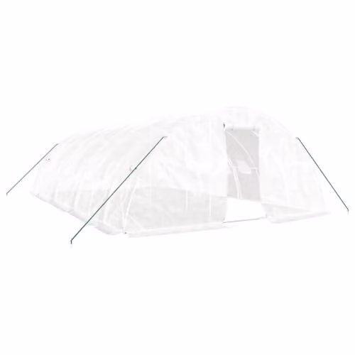 vidaXL Greenhouse with Steel Frame in White, 40 m², W: 8 m, D: 5 m, H: 2.3 m – 1