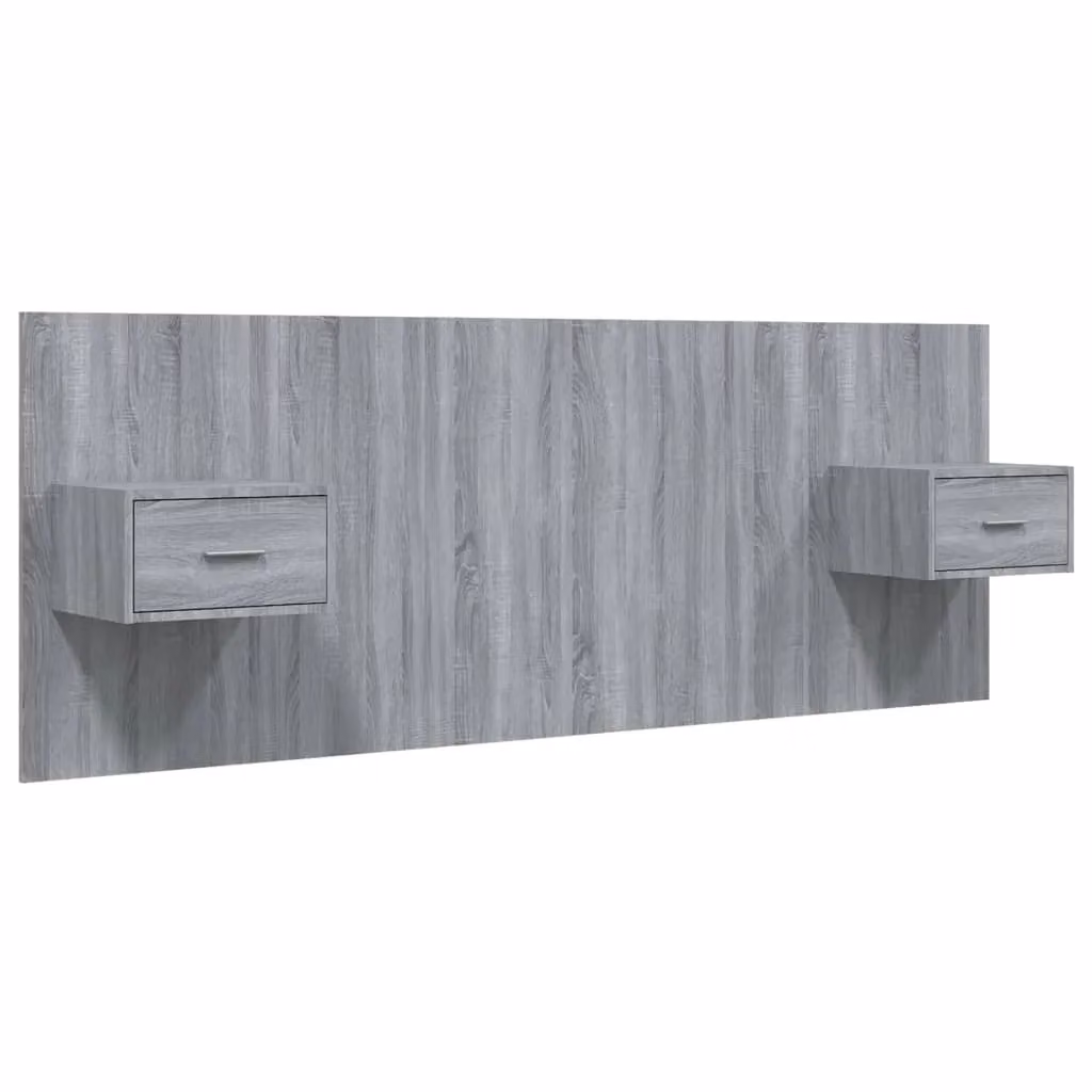 Berkfield Home Grey Sonoma Bed Headboard with Integrated Nightstand Cabinments and Side Compartments in Engineered Wood – 2