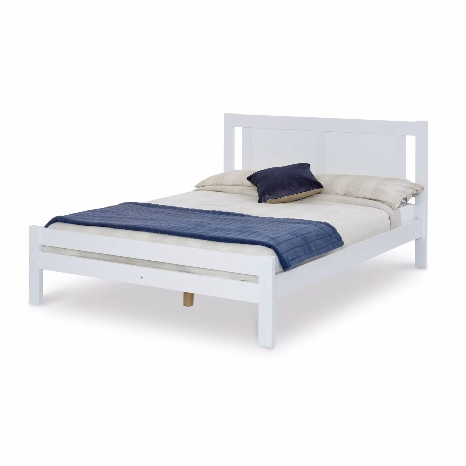 Rest Relax Grace White Solid Wood Bed Frame with Drawers, W/D/H: 150 x 200 x 91 cm – 2