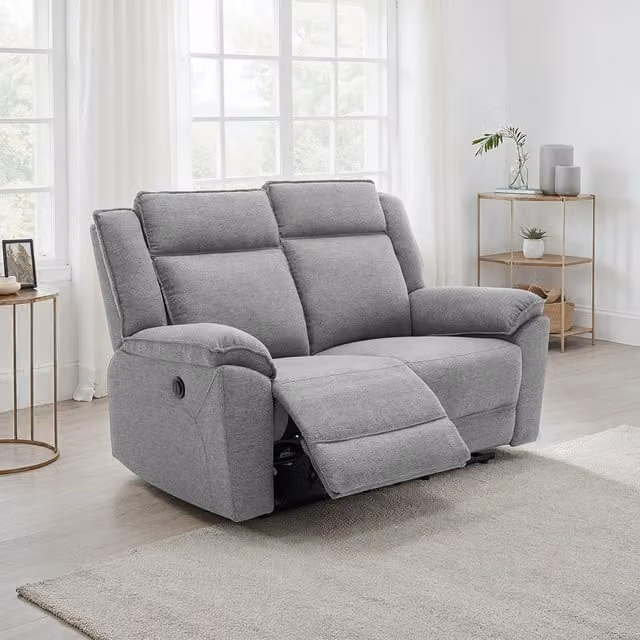 More4Homes Skye 2 Seater Grey Linen Electric Recliner Sofa