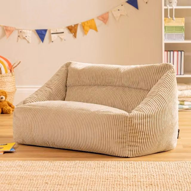 icon Kids Cecilia Jumbo Cord Sofa Bean Bag in Stone