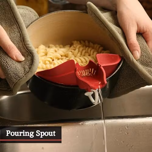 Orsina Red Silicone Heat Resistant Grease Pouring Spout, Dishwasher Safe – 3