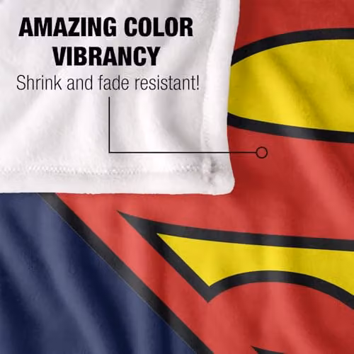 Warner Bros. Superman Classic Logo Silky Touch Super Soft Fleece Throw Blanket, Multicolour, W: 152 cm, D: 127 cm – 3