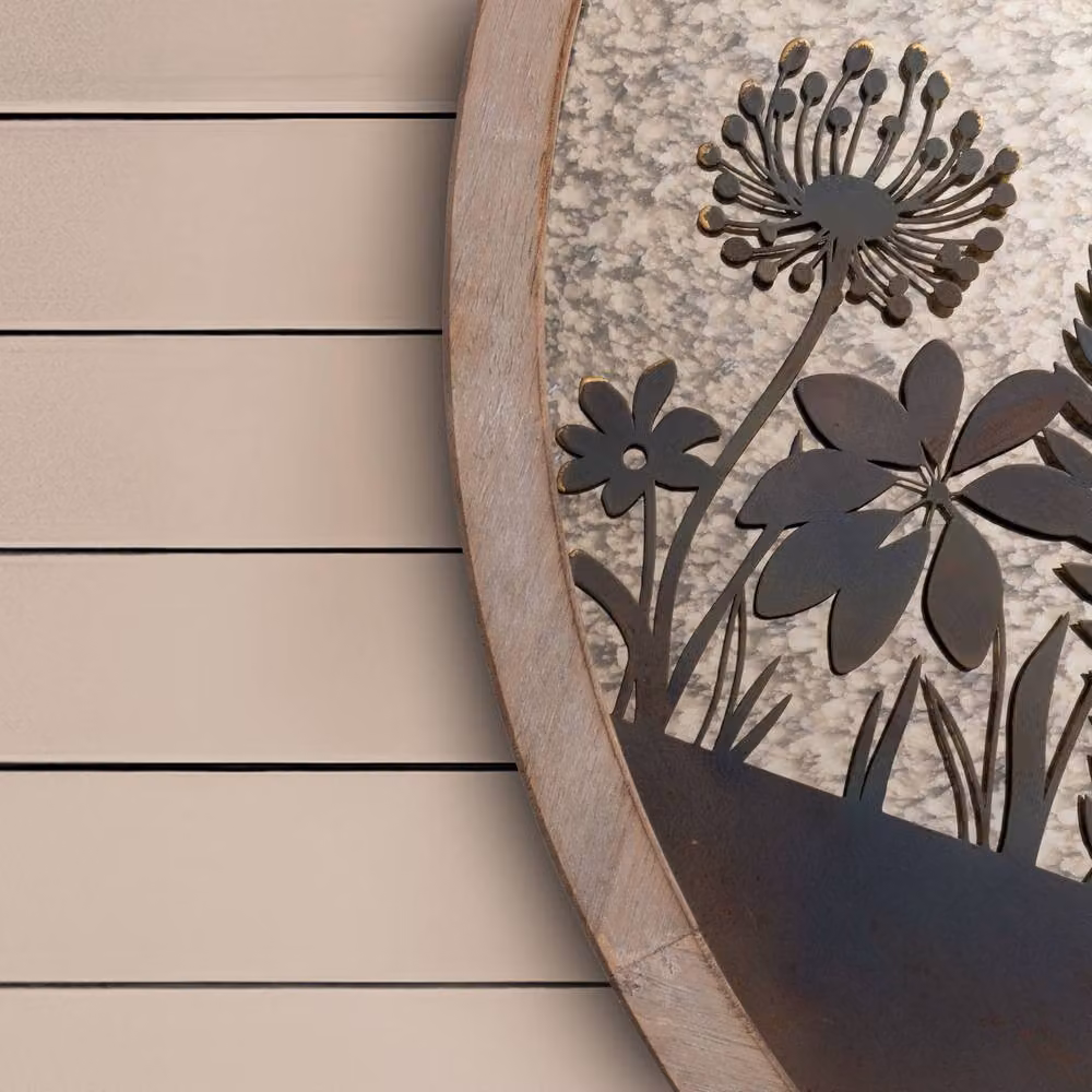 Voyage Maison Fleur Et Faune Antique Round Wall Mirror in Beige – 2