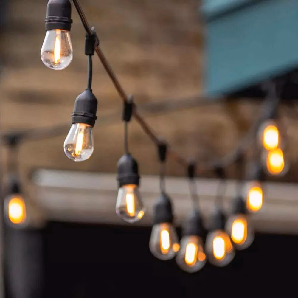 SPETLEK Black Mains Powered LED Festoon String Lights with 22 Warm White Shatterproof Bulbs (66+3ft and 20+2ft) – 5