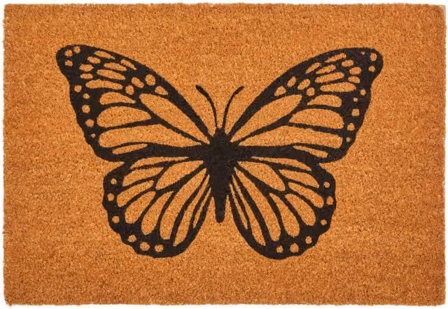 Orsina Filta Butterfly Coir Doormat in Brown and Black – 1