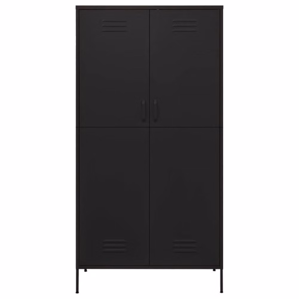 Berkfield Home Industrial Metal Wardrobe in Black, W/D/H: 90 x 50 x 180 cm – 3