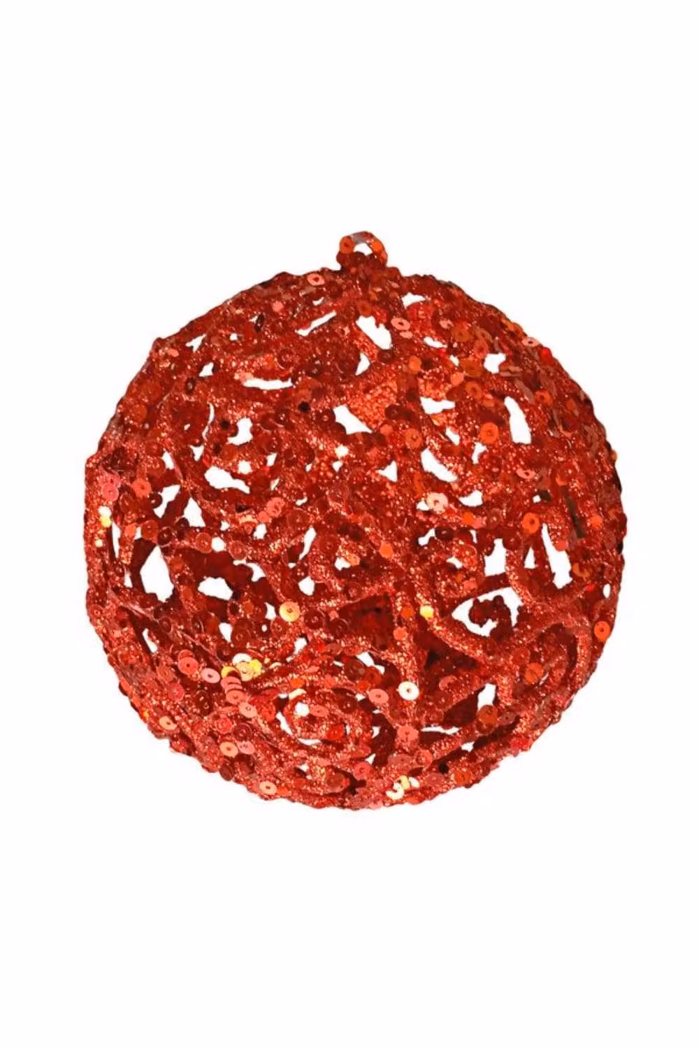 KDMD Red Lattice Geometric Christmas Baubles, 2 Pack, Diameter: 13 cm – 2