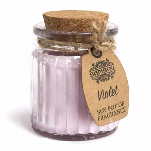 KDMD Set of 2 Purple Soy Pot of Fragrance Glass Jar Candles