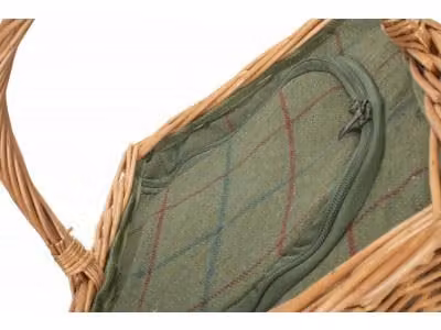 Red Hamper Insulated Rattan Picnic Basket in Green and Brown – 3