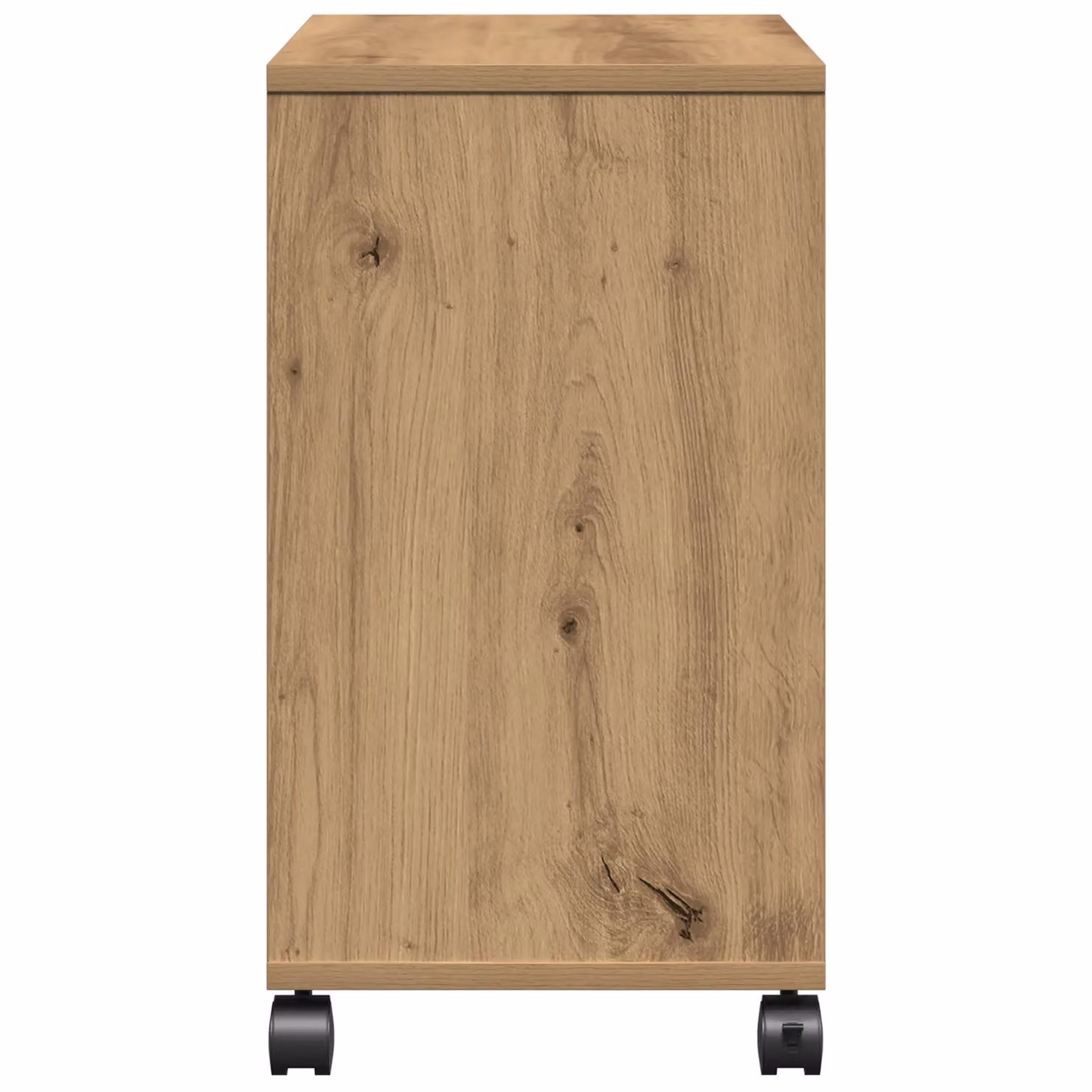 Berkfield Home Artisan Oak Side Table on Wheels in Brown, W/D/H: 50 x 30 x 55 cm – 4