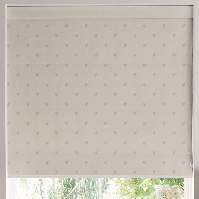 Sophie Allport Hearts Made to Measure Blackout Roman Blind in Pink