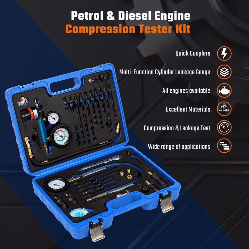 SPETLEK 46-Piece Engine Compression and Cylinder Leak Down Test Kit in Blue – 3