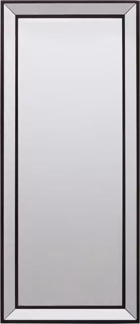 Orsina Champagne Rectangular Wall Mirror with Black Wooden Frame – 1