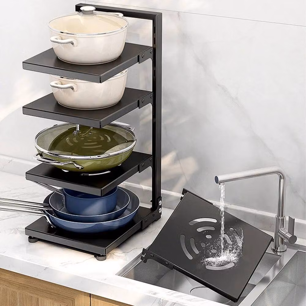 KORVIXA 5 Tier Adjustable Carbon Steel Study Rack in Black – 4