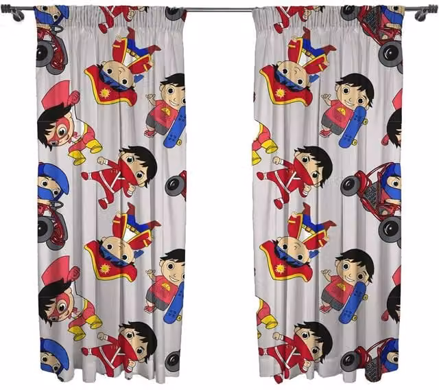 Ryan's World Multicolour Graphic Fabric Panel Curtains for Children