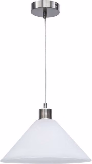First Choice Lighting Fenton Pendant Light in Silver with White Frosted Glass – 1