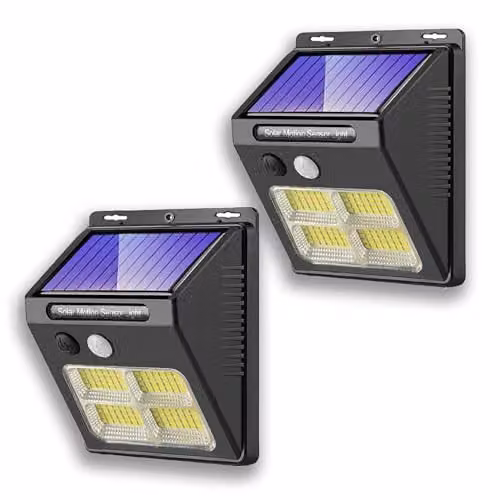 Garden Gear 112 LED Solar Motion Sensor Outdoor Security Light, Black, IP65 Weatherproof with 270 Degree Wide Beam and Adjustable Lighting Modes – 1