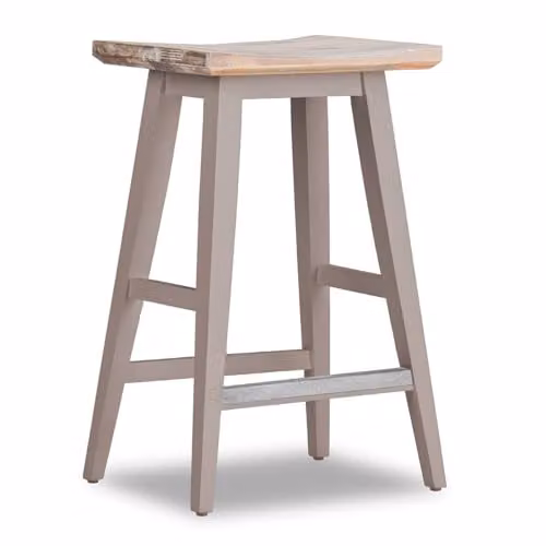 Statement Furniture Florence Acacia Hardwood Bar Stool in Brown, W43 x D33 x H65 cm