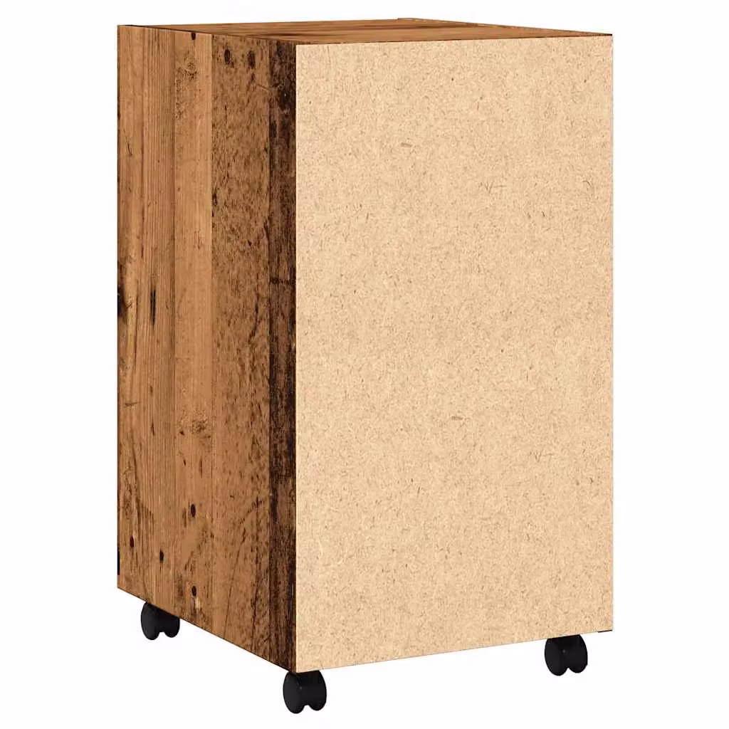 Berkfield Home Cabinet with Wheels in Brown Old Wood, W/D/H: 33 x 38 x 60 cm – 3