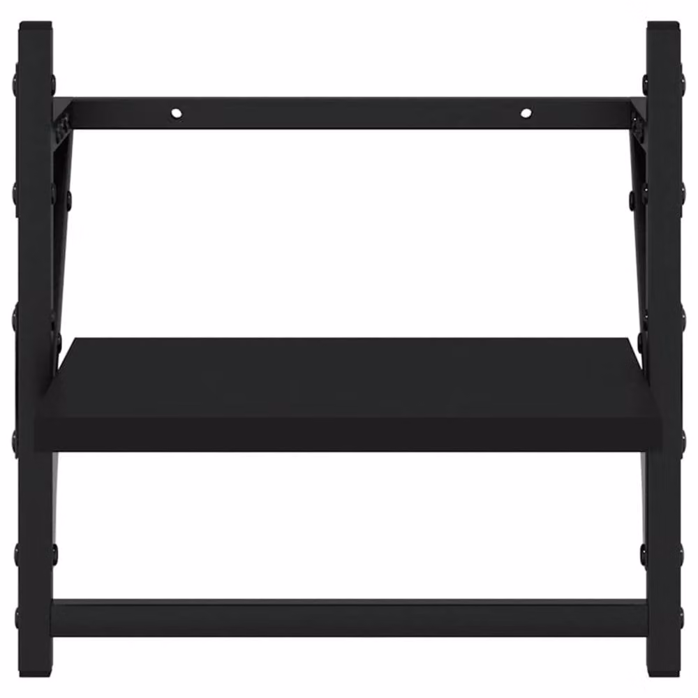 Berkfield Home Wall Shelves with Bars, 2 Piece Set, Black, W/D/H: 30 x 25 x 30 cm – 5