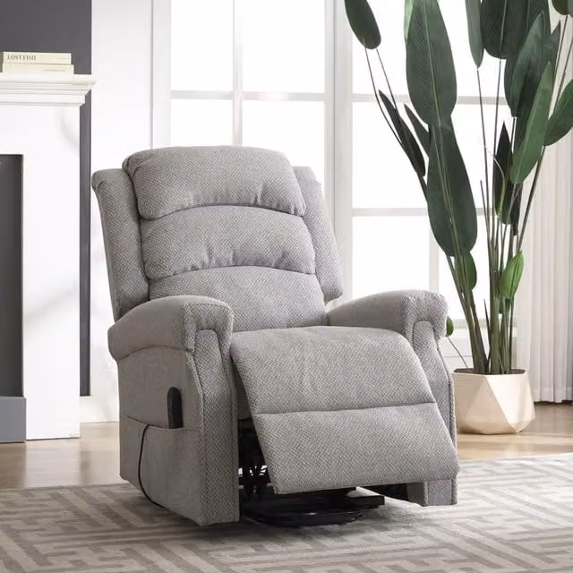 Artemis Home Eltham Dual Motor Electric Lift Assist Recliner with Massage and Heat in Light Grey