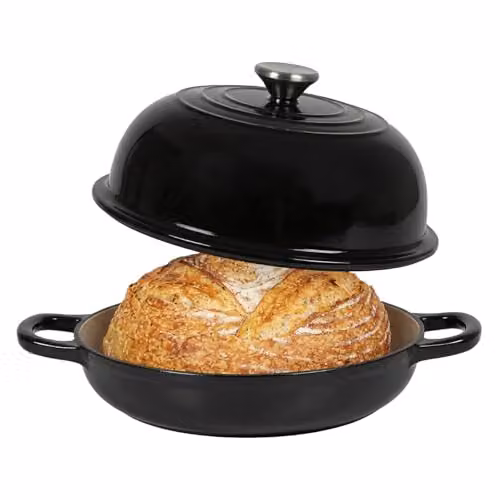 Toque Enamelled Cast Iron Dutch Oven Casserole Dish in Black