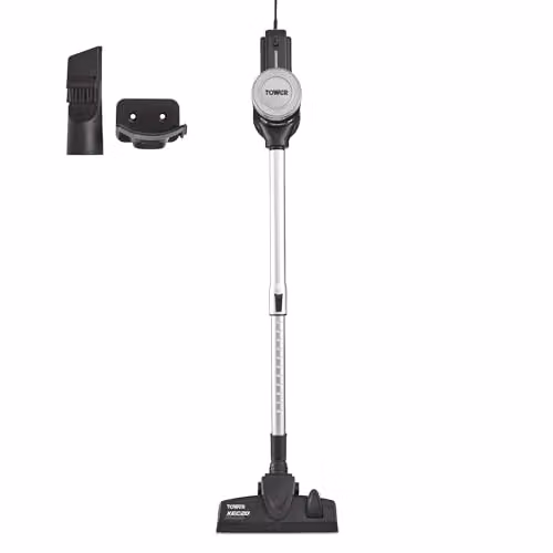 Tower T513005PL Pro Corded 3-in-1 Bagless Vacuum Cleaner with Cyclonic Suction, HEPA 13 Filter and Detachable Handheld Mode, Silver and Black