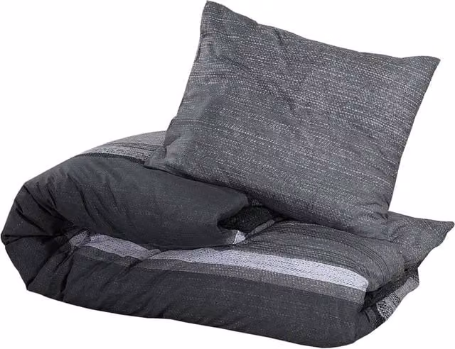 Berkfield Home Elegant Cotton Duvet Cover and Pillowcase Set, Grey, W: 240 cm, L: 220 cm