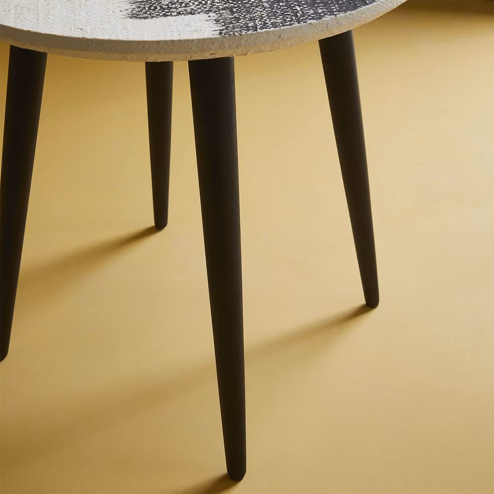 Signature Abstract Side Table in Black, H 52 cm – 5