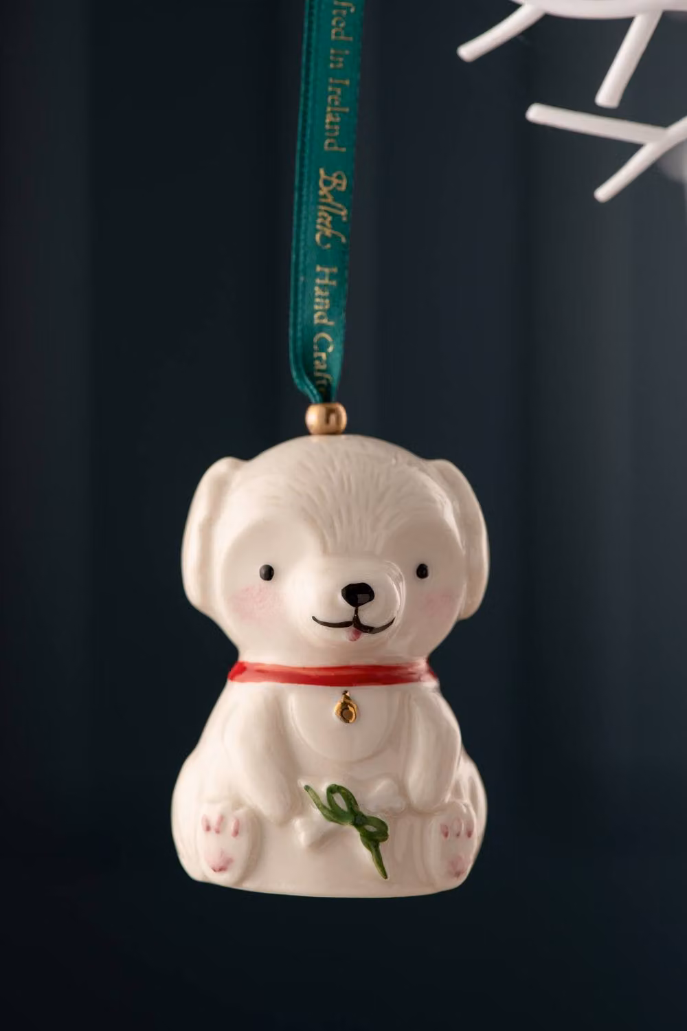 Belleek Classic Doggy Porcelain Hanging Ornament in White – 2