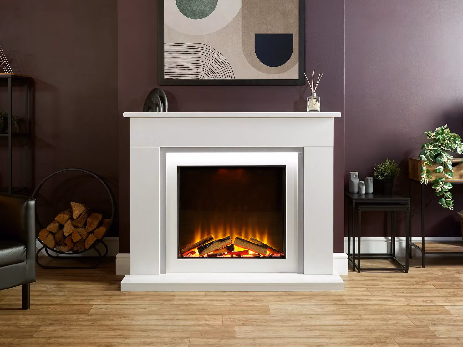 Acantha Aspire 70 SQ Fully Inset Media Wall Electric Fire in Black – 3