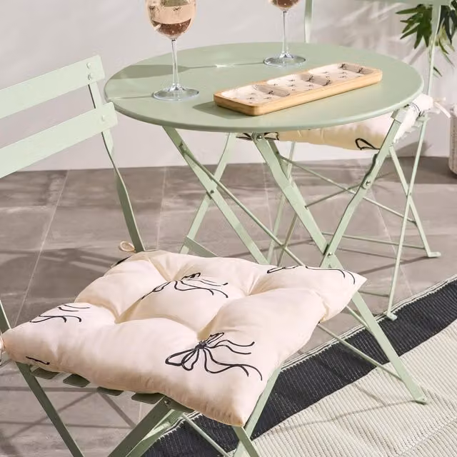 OHS Monochrome Palm Print Indoor/Outdoor Square Seat Pads, W 50 cm x D 50 cm