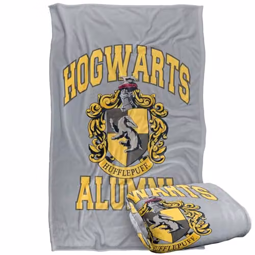LOGOVISION Harry Potter Hogwarts Hufflepuff Alumni Super Soft Fleece Throw Blanket, Multicolour, W: 91.44 cm, D: 91.44 cm