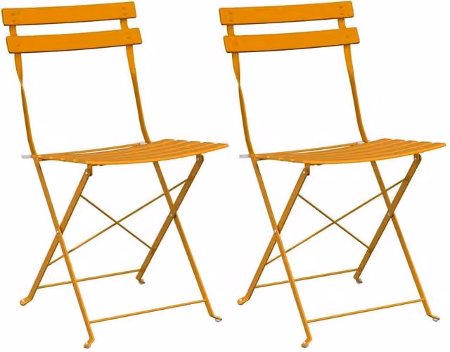 Berkfield Home Mustard Yellow Metal Compact Foldable Outdoor Chair