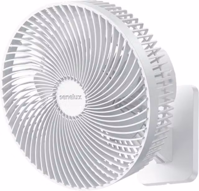 Senelux 10 Inch White Wall Fan with Remote Control, Oscillation and Timer