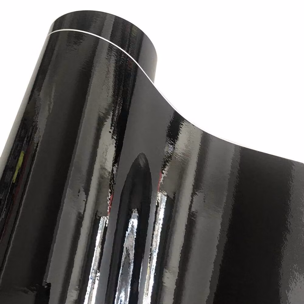 NESTLUNE Gloss Black Plain Vinyl Film Wrap with Sticky Back – 5