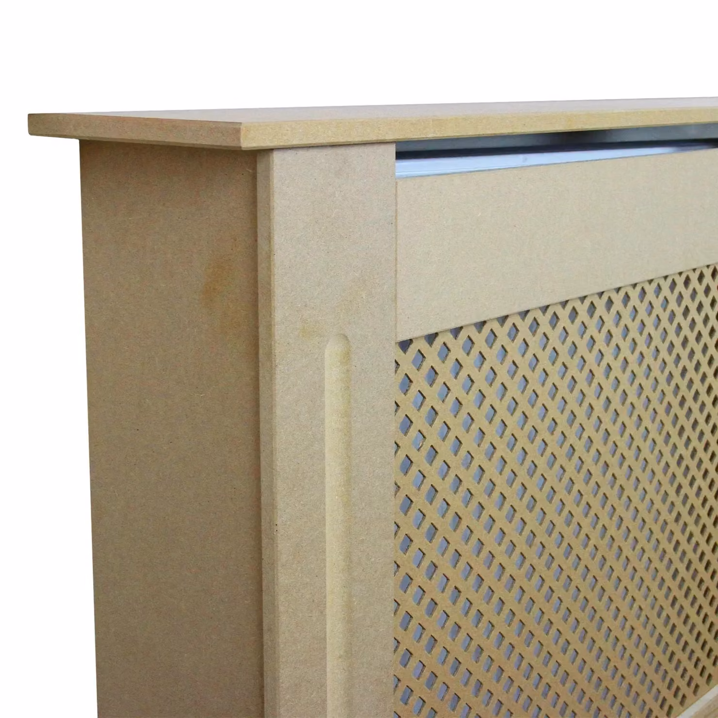 Monstershop Adjustable MDF Radiator Cover, Unfinished Brown, W: 140 cm to 205 cm – 3