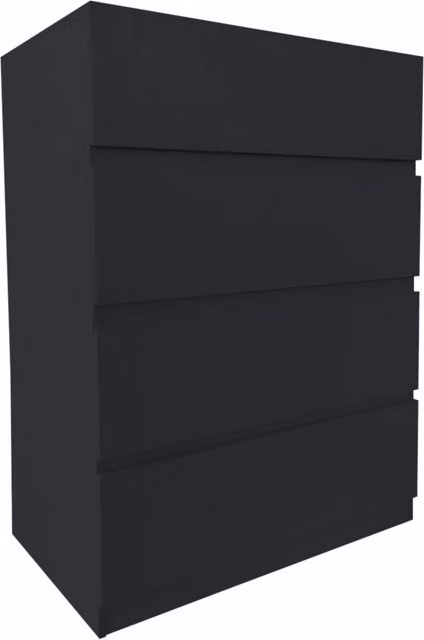 Home Treats Minimalist Black Matt Wood and Metal Bedroom Furniture