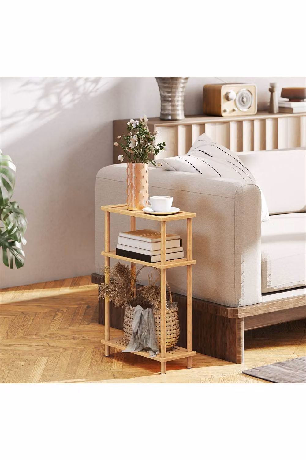 Ergovexa 3-Tier Bamboo Side Table in Brown Natural Wood – 2
