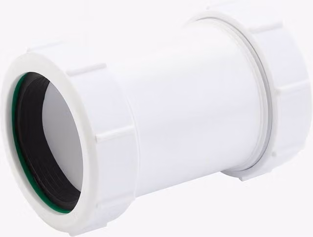 McAlpine 2" Universal Slip Through Straight Coupling Connector in White