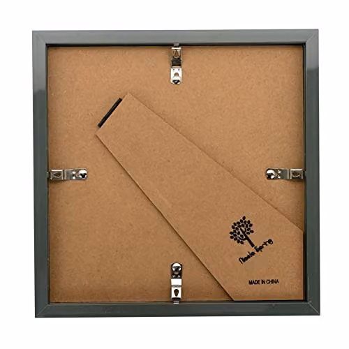 Nicola Spring 3D Shadow Box Photo Frames, Pack of 2, White with Grey Mount, Square Tabletop Display Case – 2