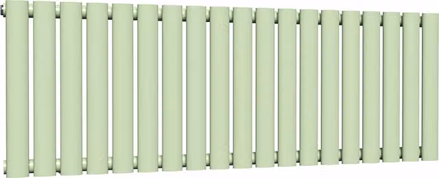 Lux Heat Oval Horizontal Radiator in Mint Ice Cream Green, W: 114 cm, H: 40 cm