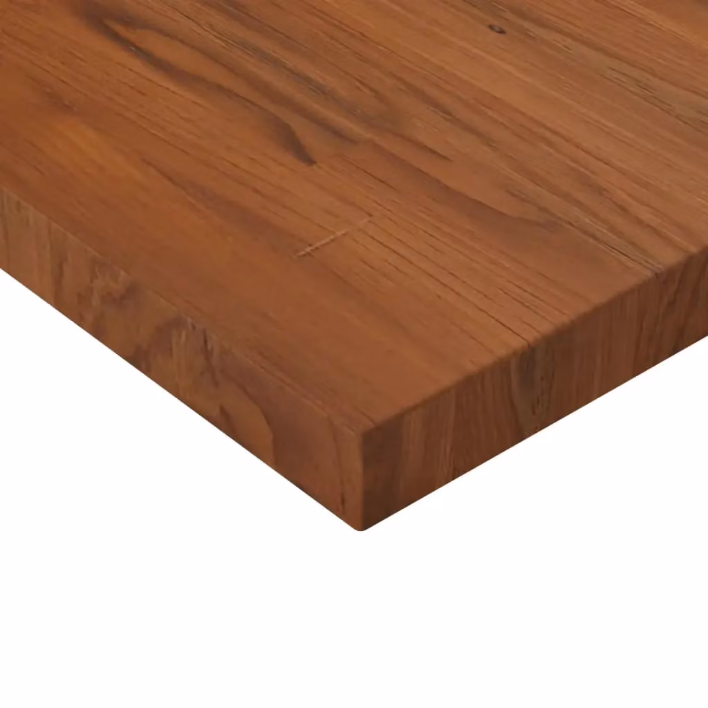 Berkfield Home Square Oak Wood Table Top, Dark Brown, W: 80 cm, D: 80 cm, H: 4 cm – 3