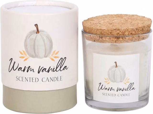 Speaks Autumn Gourmand Tabletop Jar Candle in Beige and White