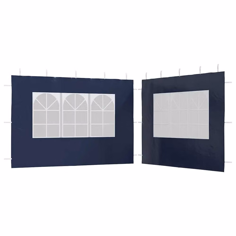 Berkfield Home Partytent Sidewall with Window, 2 Pieces, Navy Blue PE Polyester – 2