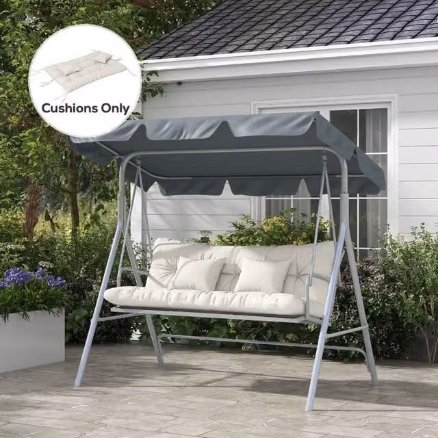 EONLION White Outdoor Back and Seat Foam Cushion, 100 cm – 1