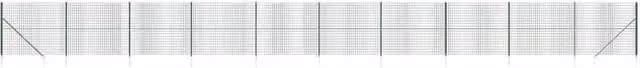Berkfield Home Green PVC-Coated Steel Wire Mesh Fence with In-Ground Spike Anchors, W: 1.4 m, L: 25 m – 1