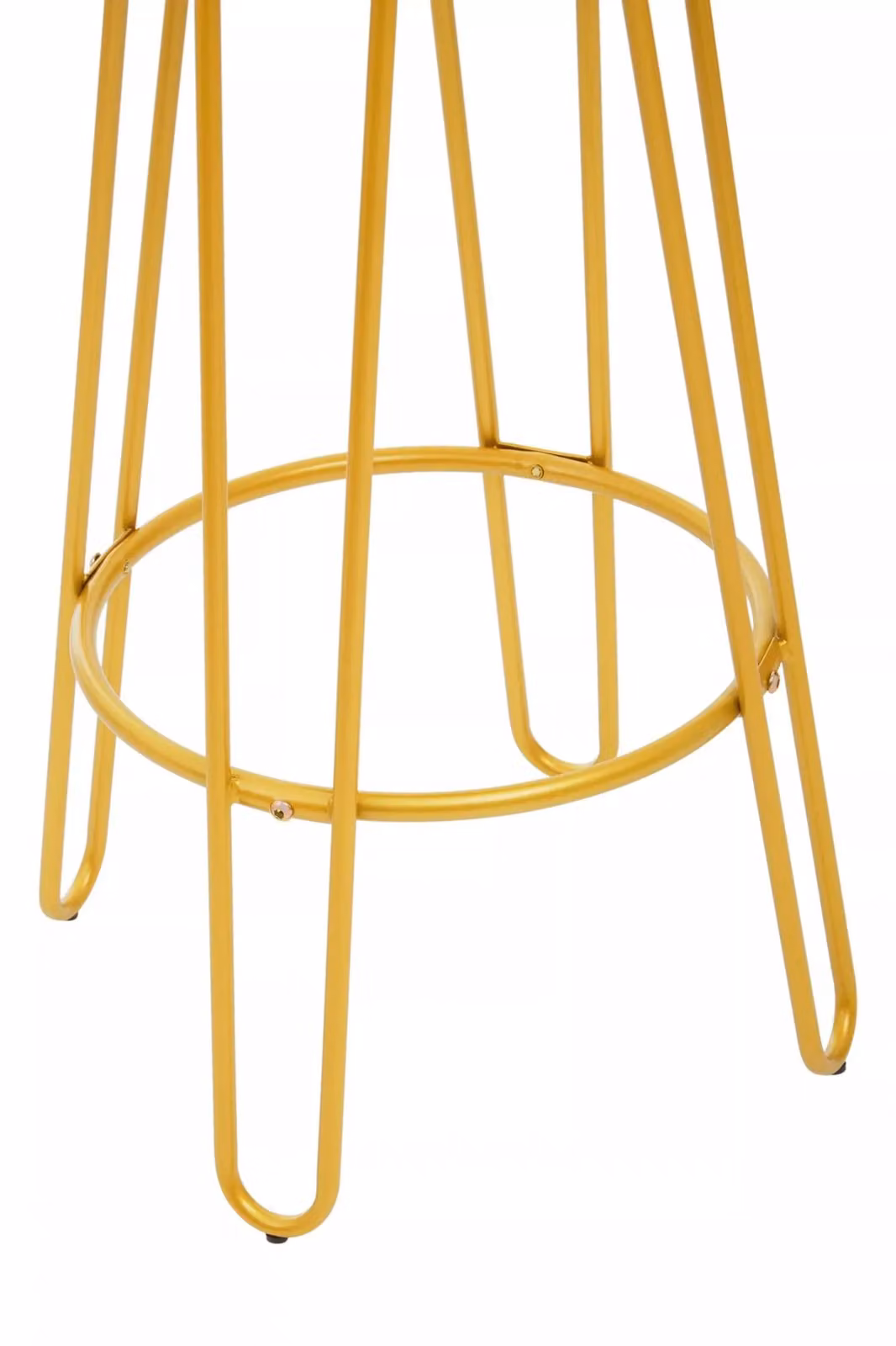 Orsina Modern Metal and Wood Bar Stool in Gold and Brown, H 75 cm x W 50 cm x D 50 cm – 3