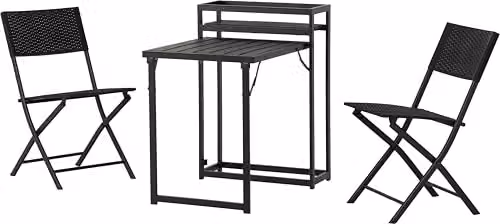 Seconique Foldaway 1+2 Garden Set in Black – 2